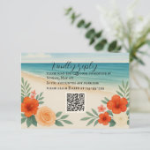 Vibrany Floral Beach QR Code RSVP Card Karte (Stehend Vorderseite)