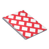 Vibrany Funky Coral Red & White Rhombus Muster Notizblock (Rechte Seite)