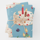 Vibrany Happy Birthday Cakes Muster Geschenkpapier Set (Beispiel)