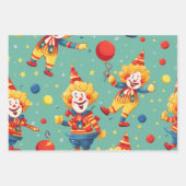 Vibrany Happy Birthday Clowns Pattern Geschenkpapier Set (Vorderseite 3)