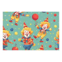 Vibrany Happy Birthday Clowns Pattern