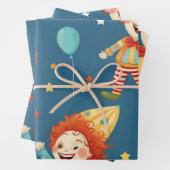 Vibrany Happy Birthday Clowns Pattern Geschenkpapier Set (Beispiel)