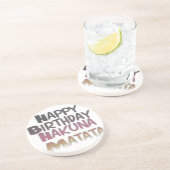 Vibrany Happy Birthday Hakuna Matata Design Getränkeuntersetzer (Seite)