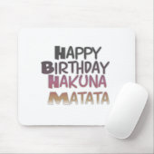Vibrany Happy Birthday Hakuna Matata Design Mousepad (Mit Mouse)