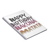 Vibrany Happy Birthday Hakuna Matata Design Notizblock (Rechte Seite)