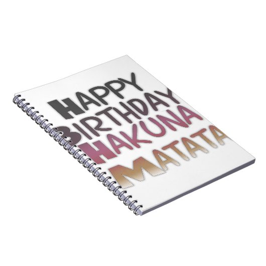 Vibrany Happy Birthday Hakuna Matata Design Notizblock (Rechte Seite)
