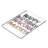 Vibrany Happy Birthday Hakuna Matata Design Notizblock (Linke Seite)