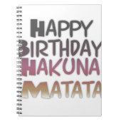 Vibrany Happy Birthday Hakuna Matata Design Notizblock (Vorderseite)
