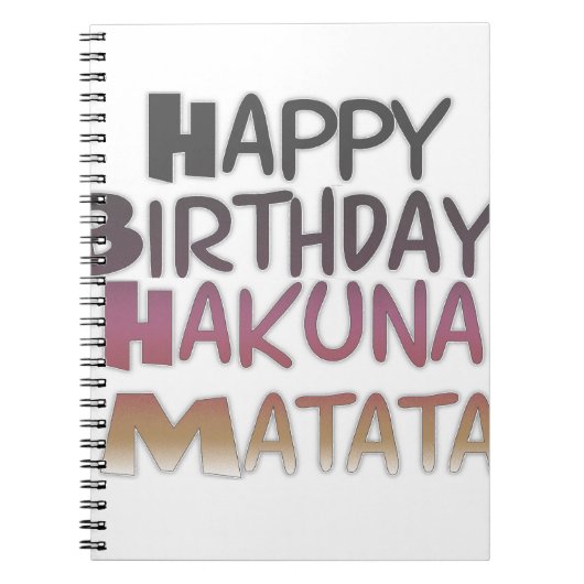 Vibrany Happy Birthday Hakuna Matata Design Notizblock (Vorderseite)