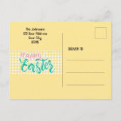 Vibrany Happy Oaster in Gelb Hintergrund Postkarte (Rückseite)