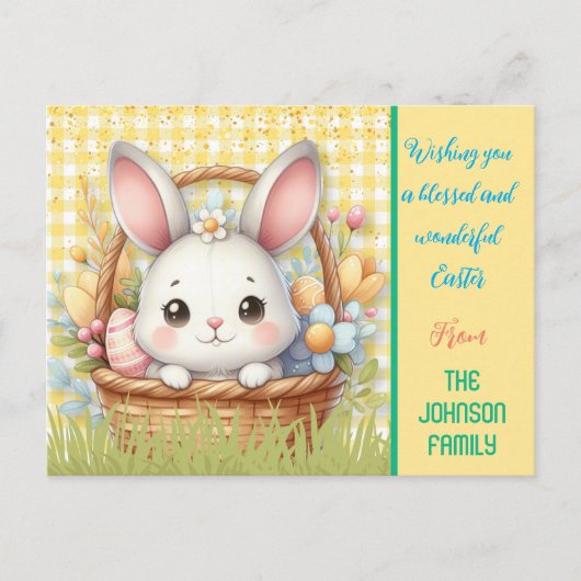 Vibrany Happy Oaster in Gelb Hintergrund Postkarte (Vorderseite)