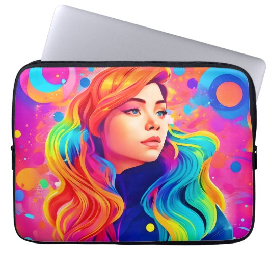 Vibrany Lady Digital Artwork Laptopschutzhülle (Vorderseite)