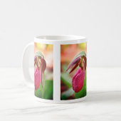 Vibrany Lady Slipper Orchid-Blume Kaffeetasse (Vorderseite Links)