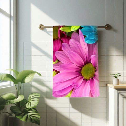 Vibrany Multicolored Daisy Floral Badehandtuch
