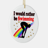 VIBRANZ UND FARBE ICH WÜRDE eher SCHWIMMEN Keramik Ornament (Rechts)