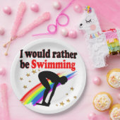 VIBRANZ UND FARBE ICH WÜRDE eher SCHWIMMEN Pappteller (Party)