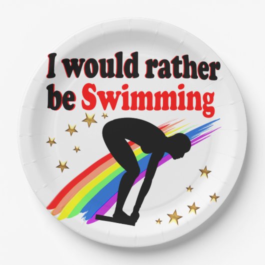 VIBRANZ UND FARBE ICH WÜRDE eher SCHWIMMEN Pappteller (Vorderseite)