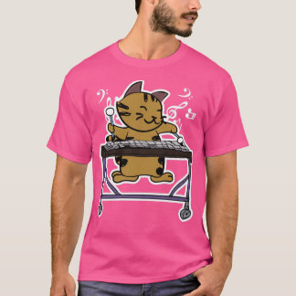 Vibraphone Playing Kitty Cat Design Jazz Cat Marim T-Shirt