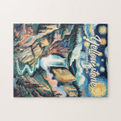 Vibrater Unterer Wasserfall im Yellowstone-Nationa Puzzle (Horizontal)