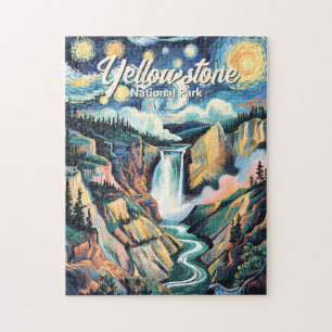 Vibrater Unterer Wasserfall im Yellowstone-Nationa Puzzle