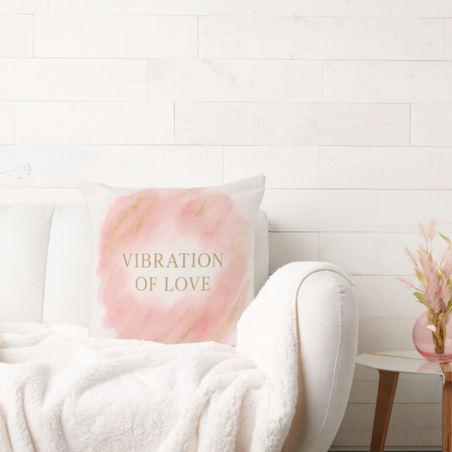Vibration of Love Throw Pillow – Elegant Pink and  Kissen (Liege)