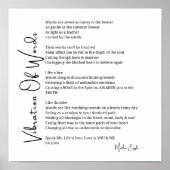 Vibration von Wörtern, die Gedicht-Wand-Kunst erwe Poster (Vorne)