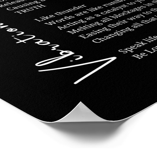 Vibration von Wörtern, die Gedicht-Wand-Kunst erwe Poster (Ecke)