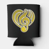 Vibrationen Musical Liebe Yellow Heart Musiknote D Dosenkühler (Rückseite)