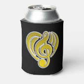 Vibrationen Musical Liebe Yellow Heart Musiknote D Dosenkühler (Kanne Rückseite)