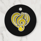 Vibrationen Musical Liebe Yellow Heart Musiknote D Geschenkanhänger (Rückseite)