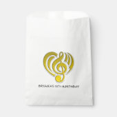 Vibrationen Musical Liebe Yellow Heart Musiknote D Geschenktütchen (Vorderseite)