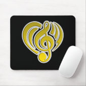 Vibrationen Musical Liebe Yellow Heart Musiknote D Mousepad (Mit Mouse)