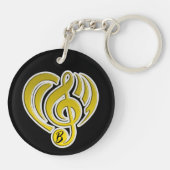 Vibrationen Musical Liebe Yellow Heart Musiknote D Schlüsselanhänger (Rückseite)