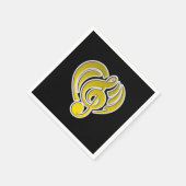 Vibrationen Musical Liebe Yellow Heart Musiknote D Serviette (Ecke)