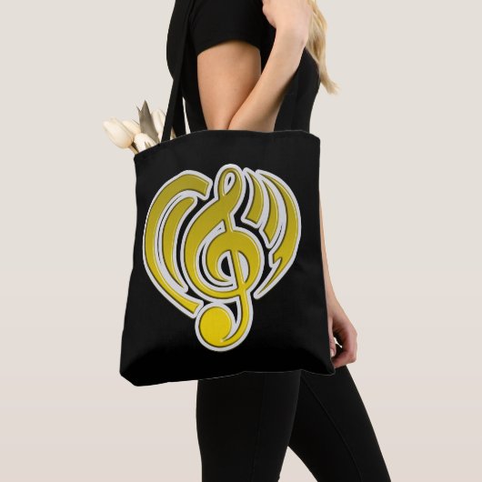 Vibrationen Musical Liebe Yellow Heart Musiknote D Tasche (Von Nahem)