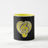 Vibrationen Musical Liebe Yellow Heart Musiknote D Tasse (Zentrum)
