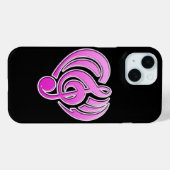 Vibrationen Musikalische Liebe Rosa Herz Musiknote Case-Mate iPhone Hülle (Rückseite (Horizontal))