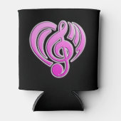 Vibrationen Musikalische Liebe Rosa Herz Musiknote Dosenkühler (Vorderseite)