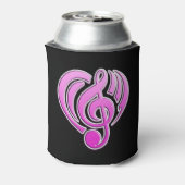 Vibrationen Musikalische Liebe Rosa Herz Musiknote Dosenkühler (Kanne Rückseite)