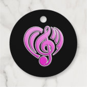 Vibrationen Musikalische Liebe Rosa Herz Musiknote Geschenkanhänger (Rückseite)