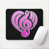 Vibrationen Musikalische Liebe Rosa Herz Musiknote Mousepad (Mit Mouse)