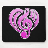 Vibrationen Musikalische Liebe Rosa Herz Musiknote