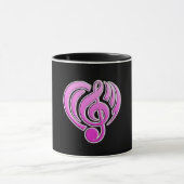 Vibrationen Musikalische Liebe Rosa Herz Musiknote Tasse (Zentrum)