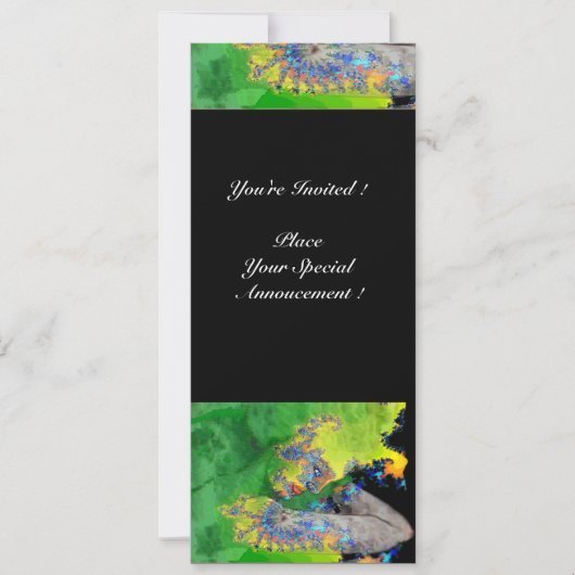 VIBRATIONEN VON MATERIALIEN , grün-gelb Einladung (Vorderseite)