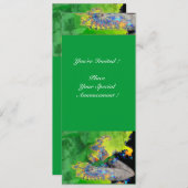 VIBRATIONEN VON MATERIALIEN , grün-gelb-schwarz-or Einladung (Vorne/Hinten)