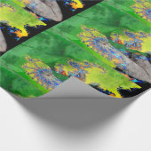 VIBRATIONEN VON MATERIALIEN, LADY IN GRÜNGELBEN FR GESCHENKPAPIER (Ecke)