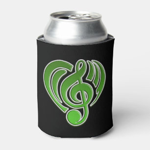 Vibrations Musical Liebe Green Heart Musiknote DJ Dosenkühler