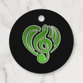 Vibrations Musical Liebe Green Heart Musiknote DJ Geschenkanhänger (Rückseite)