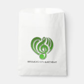 Vibrations Musical Liebe Green Heart Musiknote DJ Geschenktütchen (Vorderseite)