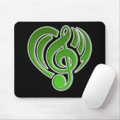 Vibrations Musical Liebe Green Heart Musiknote DJ Mousepad (Mit Mouse)